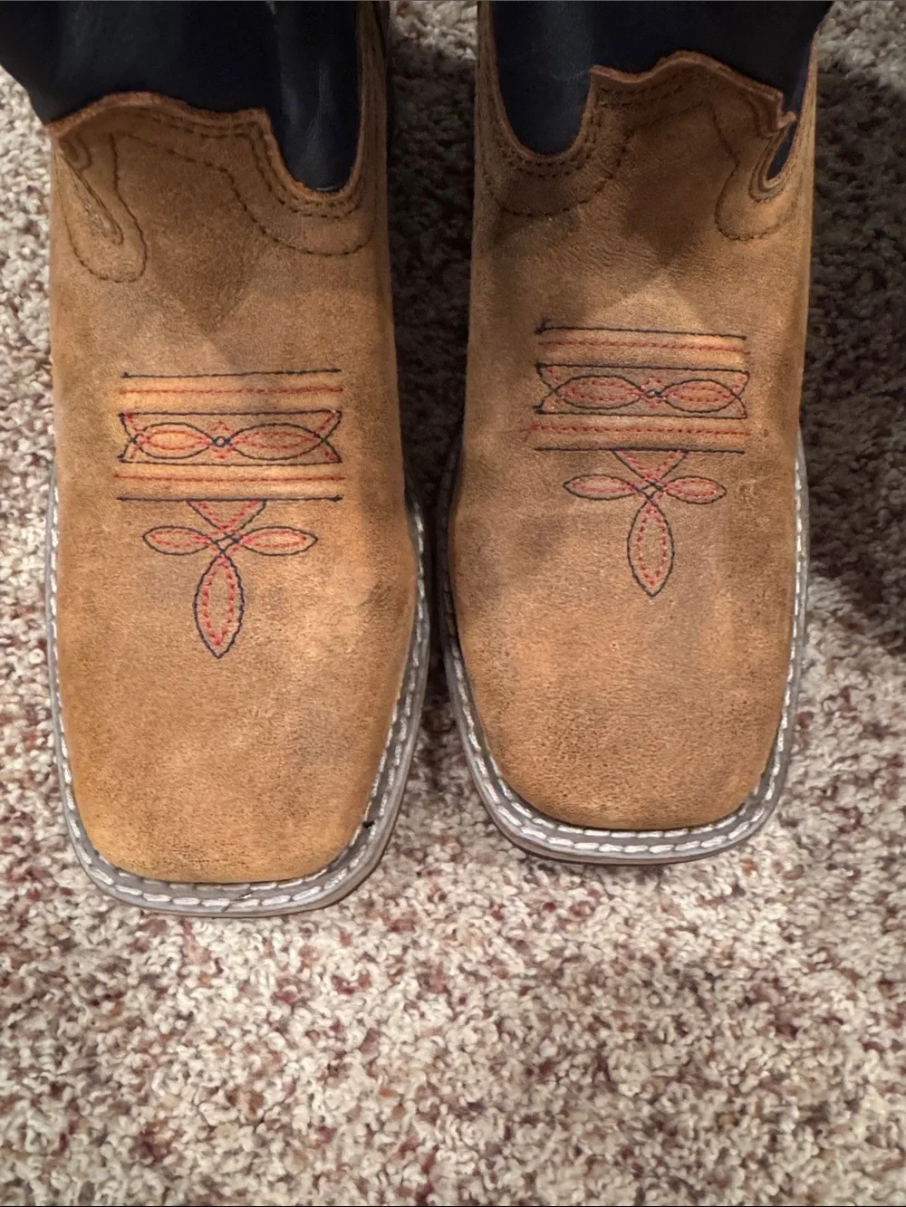 Kids American Flag Western Cowboy Boots - Brown/Black